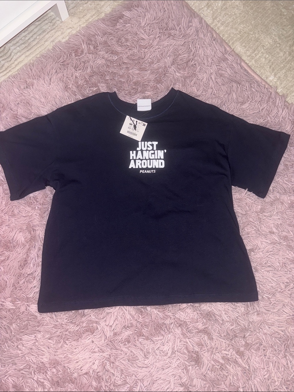 Bershka Black Graphic Peanuts Tee with White Print